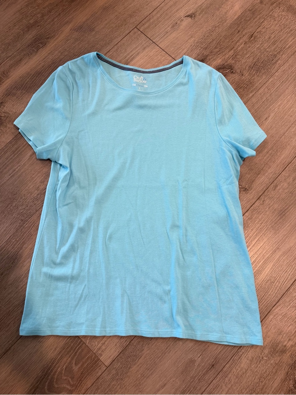 croft & barrow Light Blue Short-Sleeve Crewneck Tee